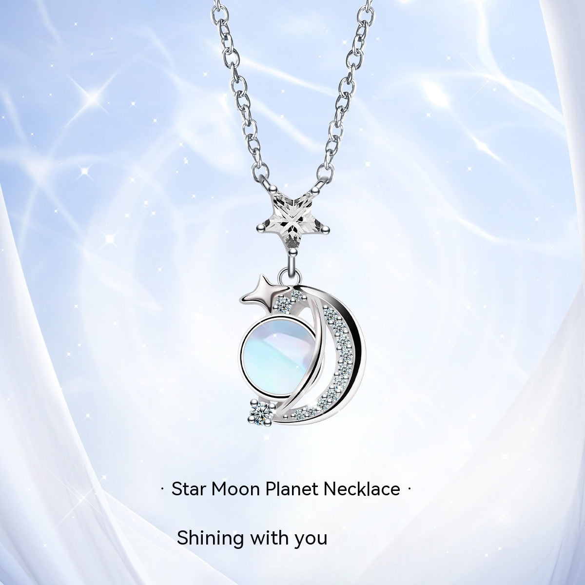 Star Moon Planet Necklace