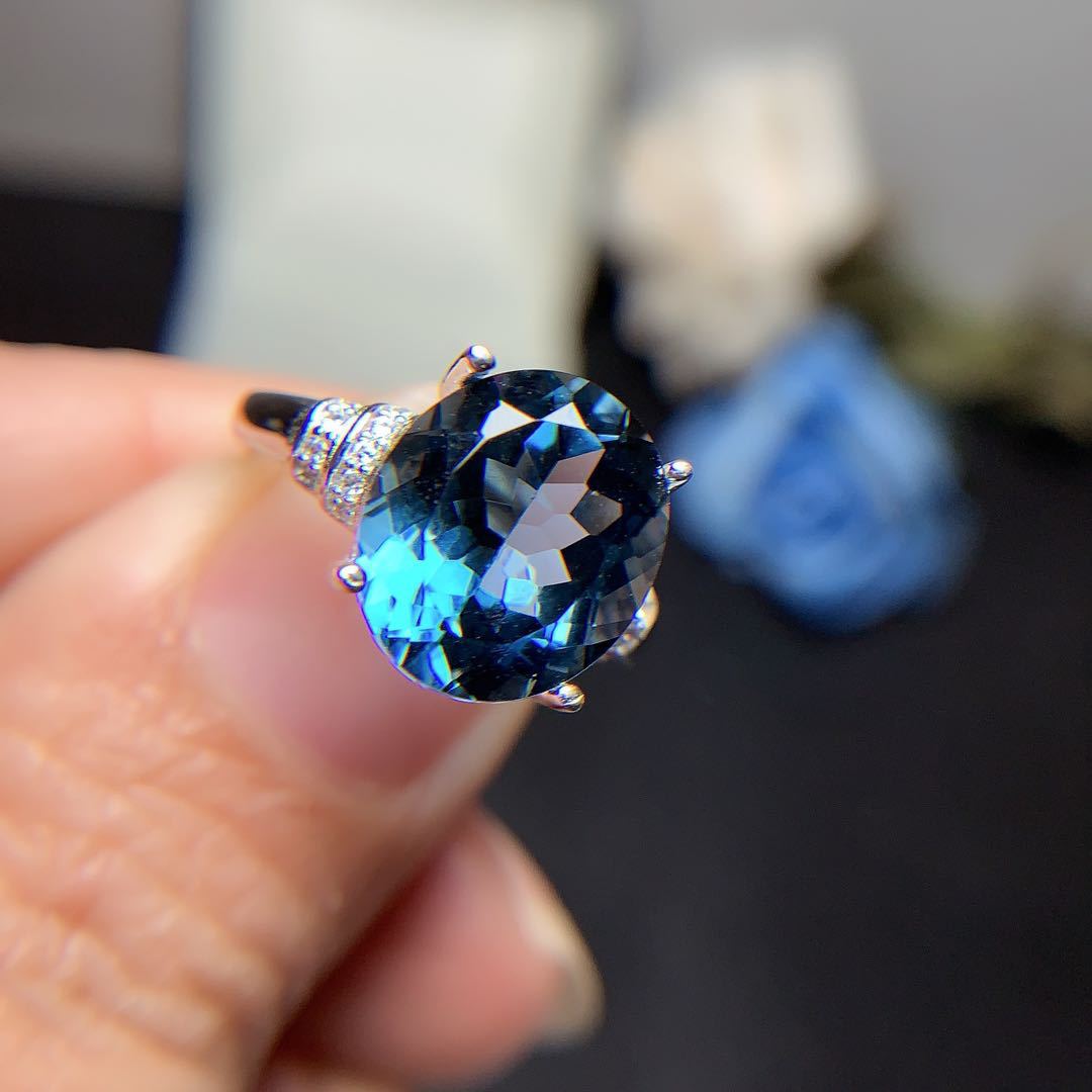 Dark Blue Topaz Ring