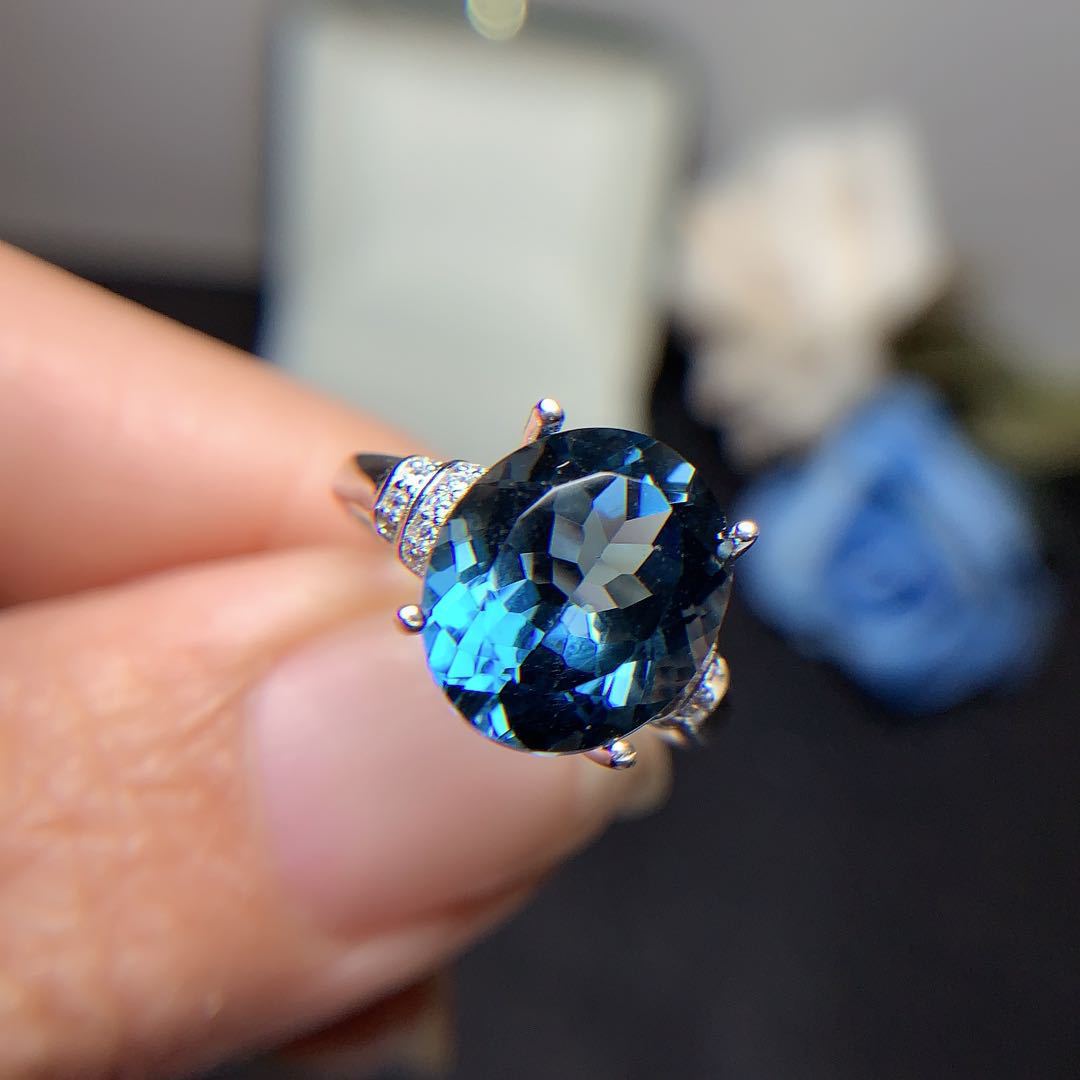 Dark Blue Topaz Ring