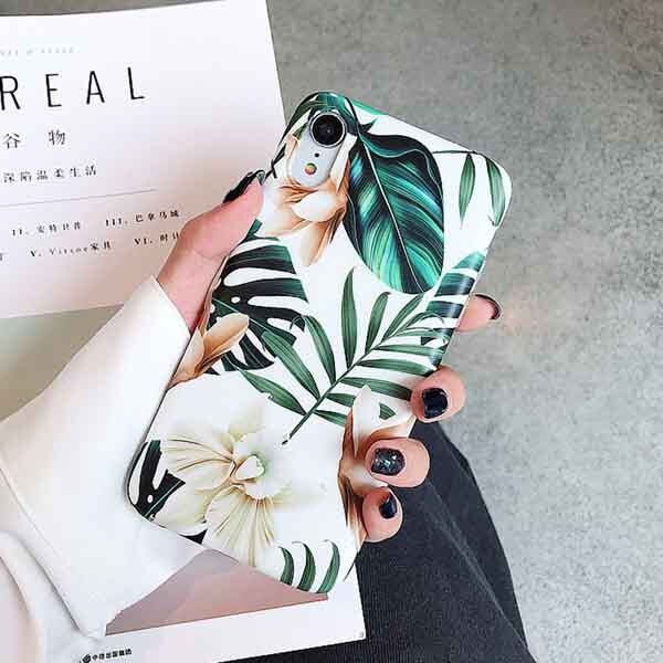 Phone Case With Leaves & Flowers Style