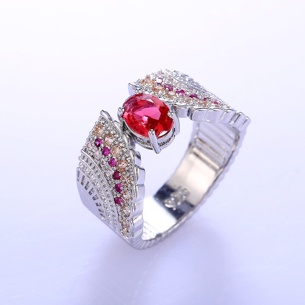 Fashion inlaid zircon ladies ring