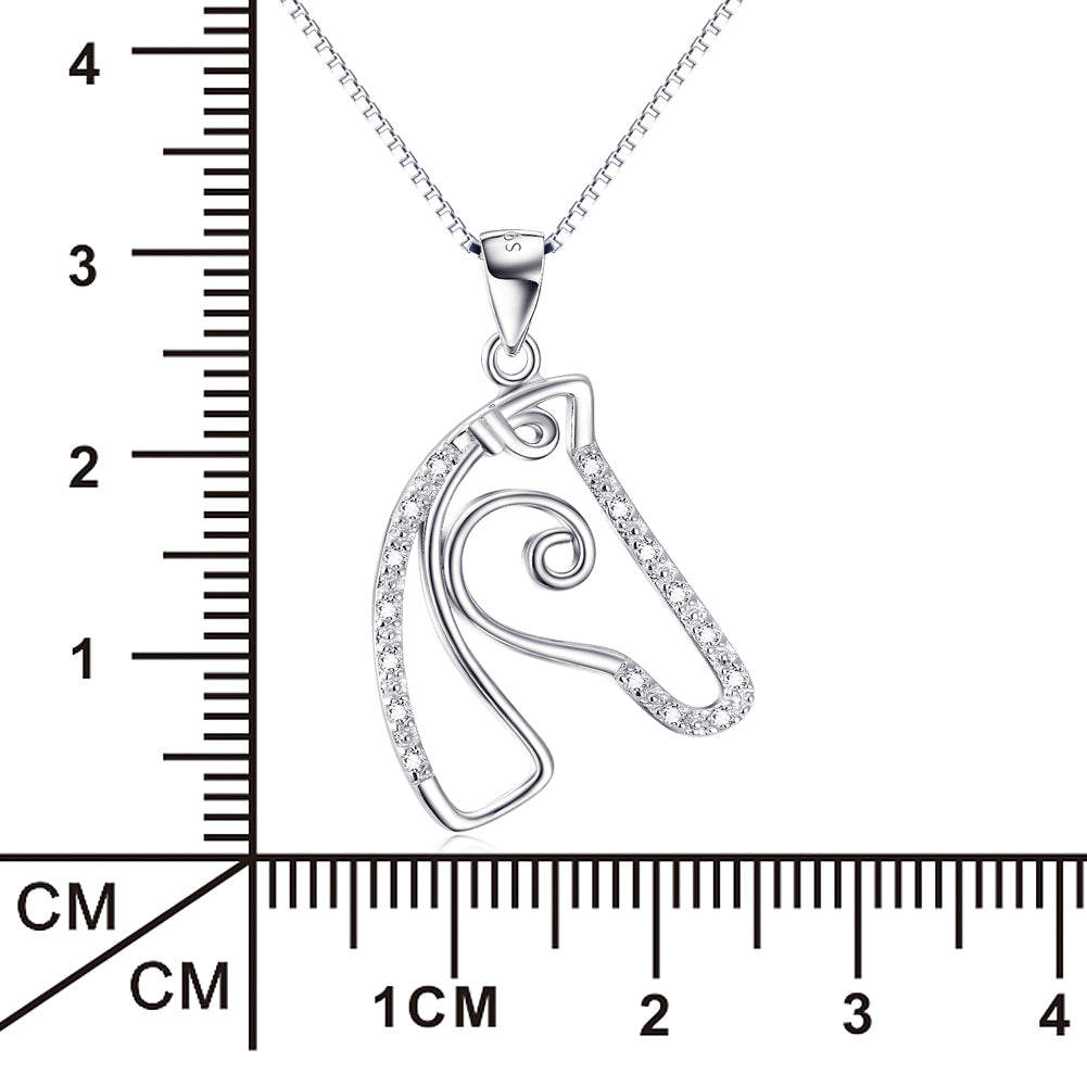 Horse Head Pendant Delicate Micro-Set Necklace