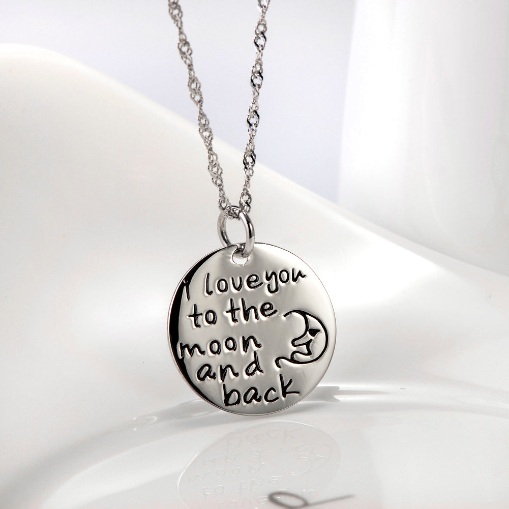 "I lover you to the moon and back" Necklace