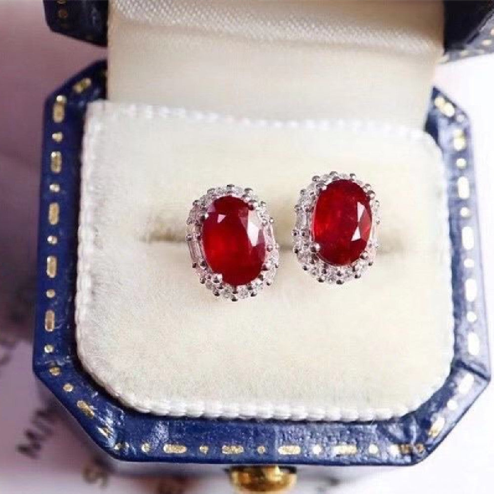 Natural Ruby Stud Earrings