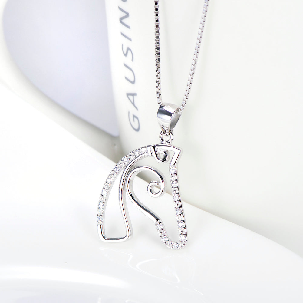 Horse Head Pendant Delicate Micro-Set Necklace