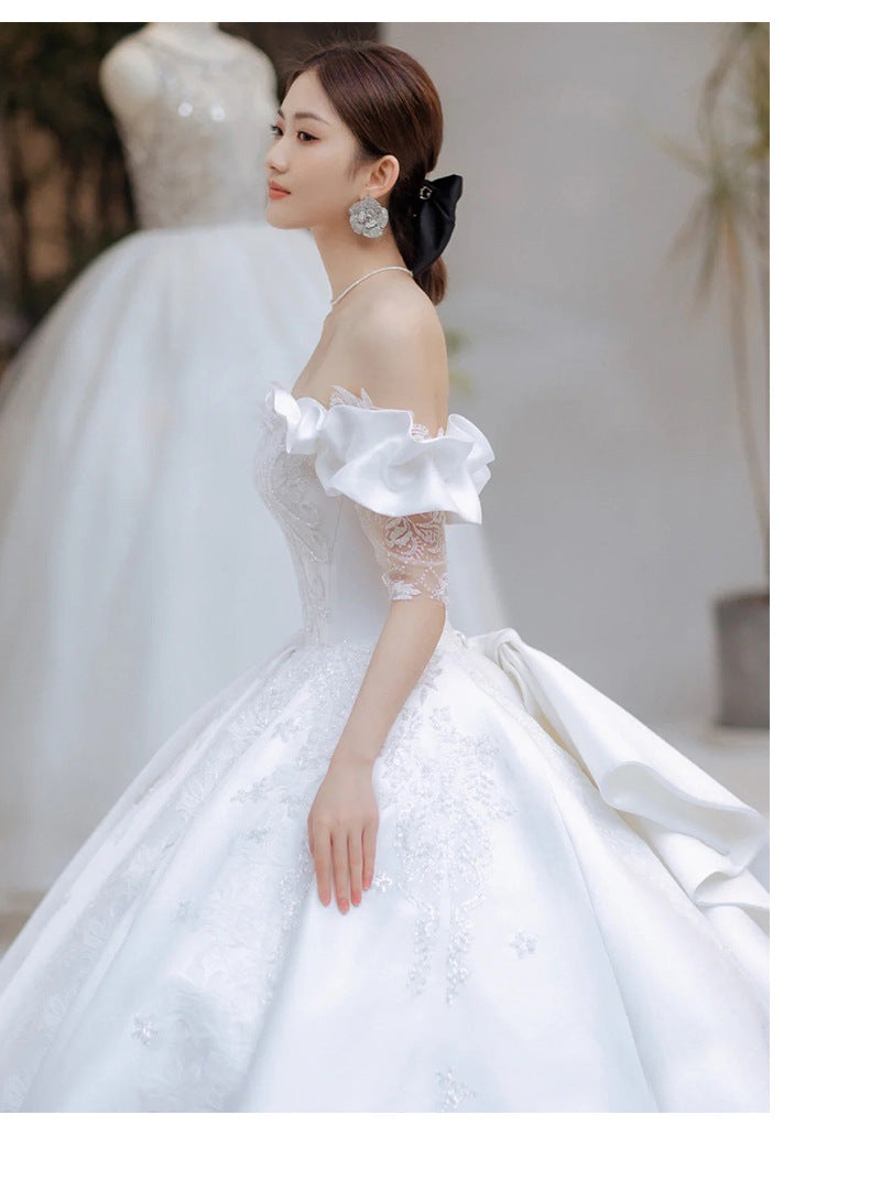 White Satin Wedding Dress