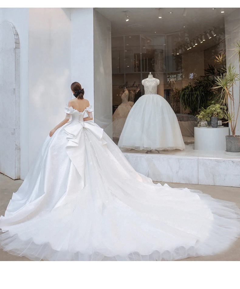 White Satin Wedding Dress