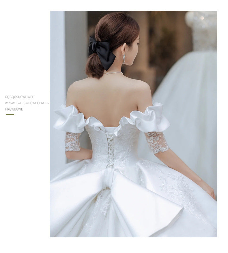 White Satin Wedding Dress