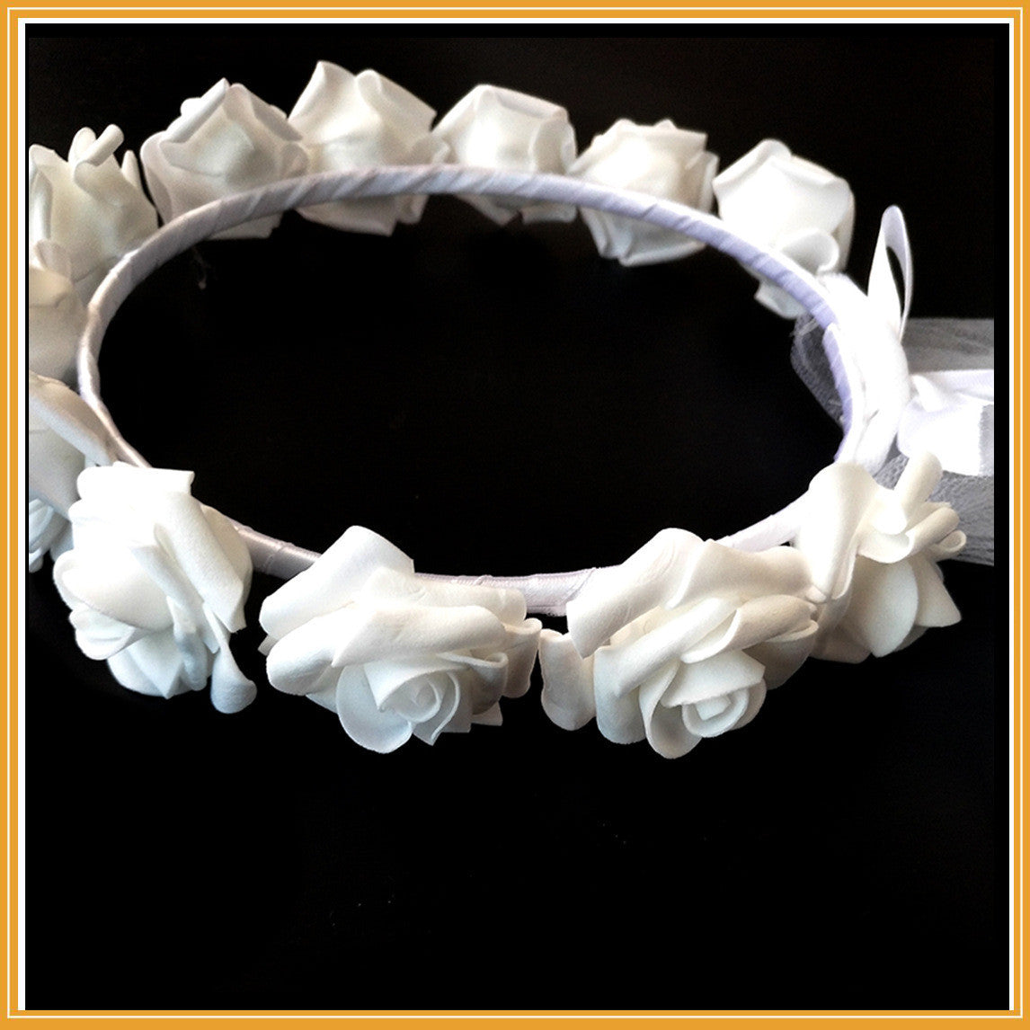 White Rose Wreath Veil Bachelor Party