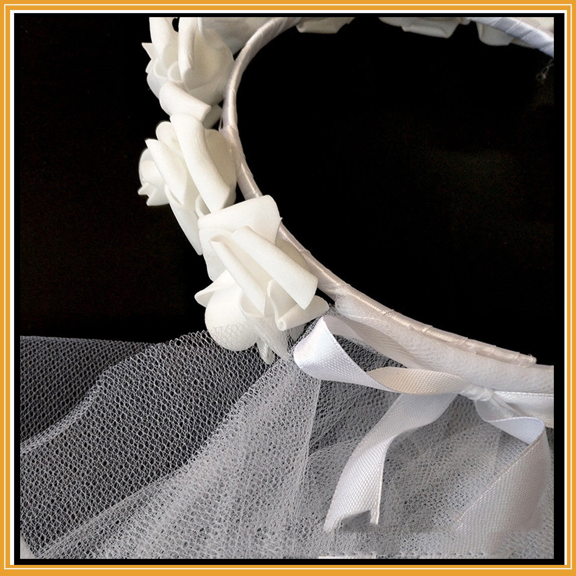 White Rose Wreath Veil Bachelor Party