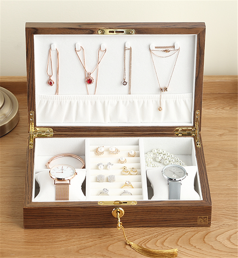 Solid wood hand jewelry storage box