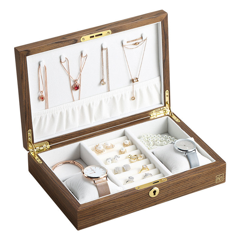 Solid wood hand jewelry storage box