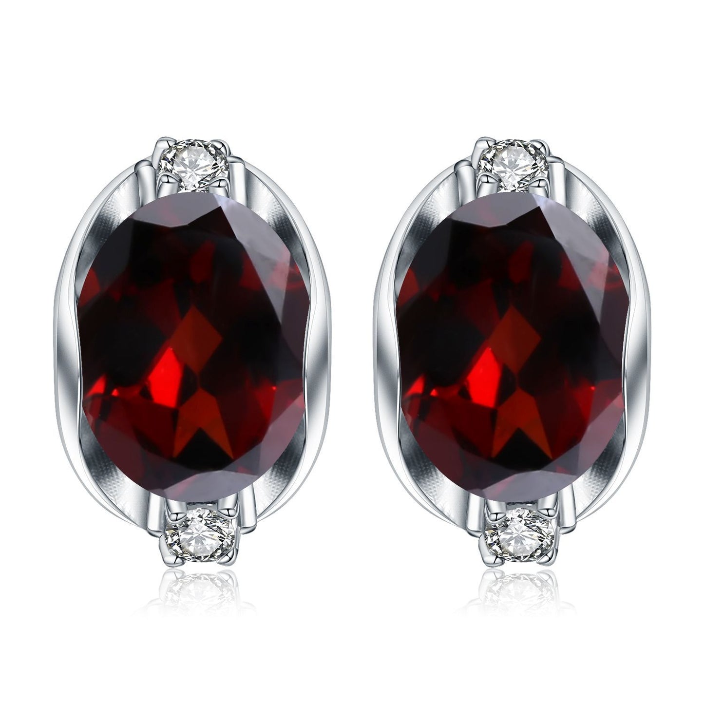 Natural Garnet Stud Earrings