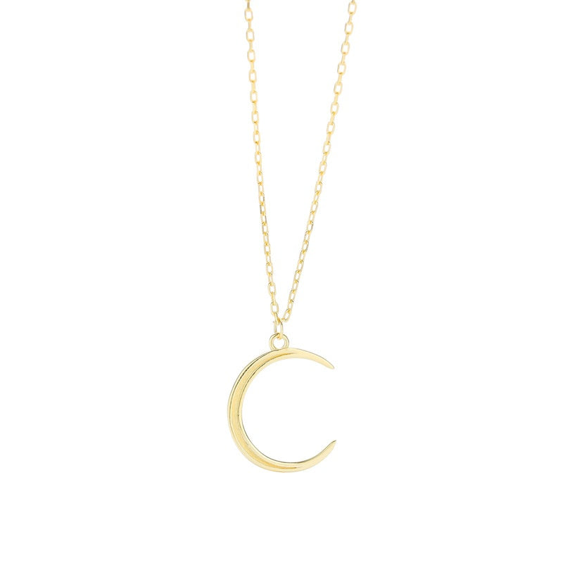 S925 Silver Special-interest Design Moon Necklace Female Fashion Clavicle Chain Internet Celebrity