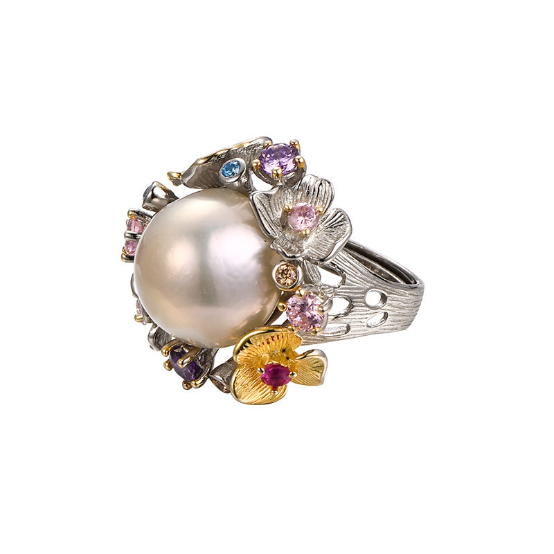 Freshwater Pearl Flower Ring