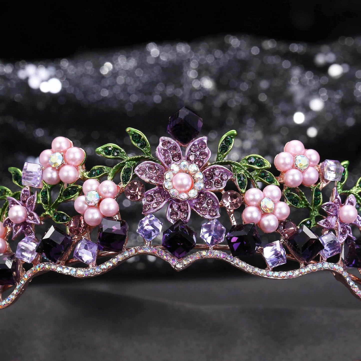 purple Flowers Hair Band