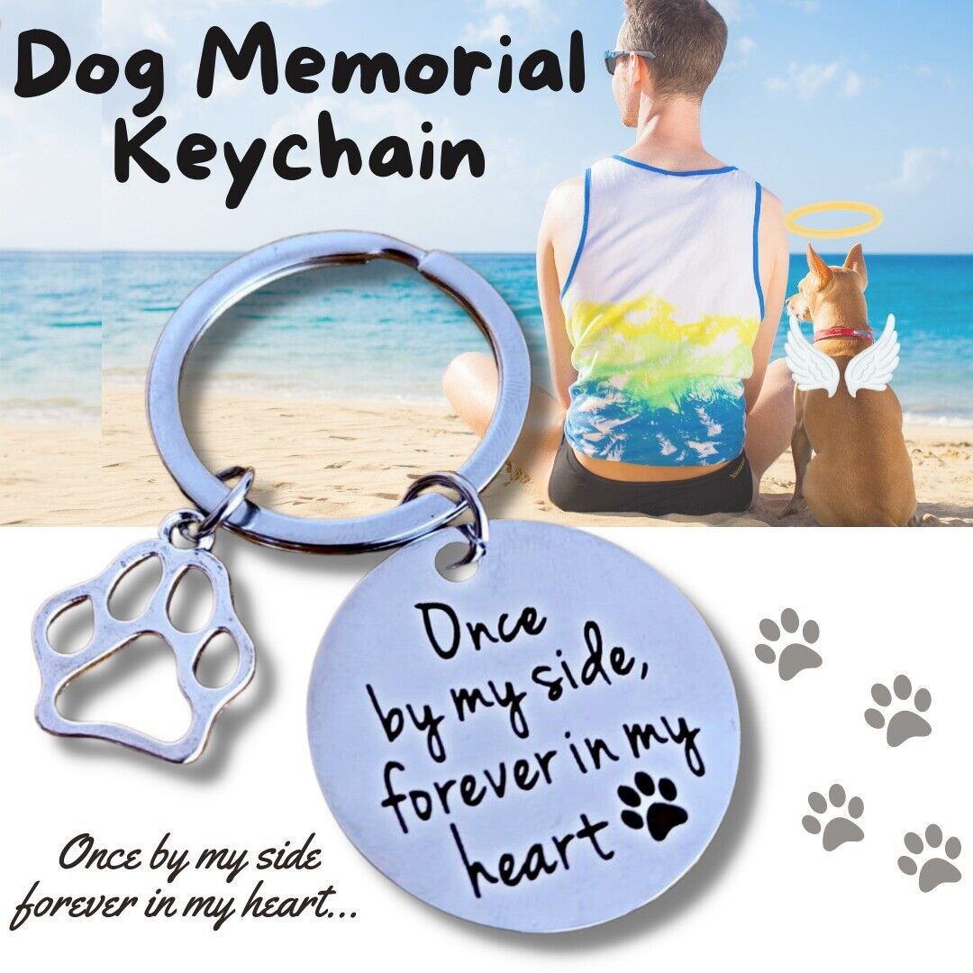 Loss Of Pet Memorial Keychain Dog Cat Remembrance Jewelry Sympathy Key Ring Tag