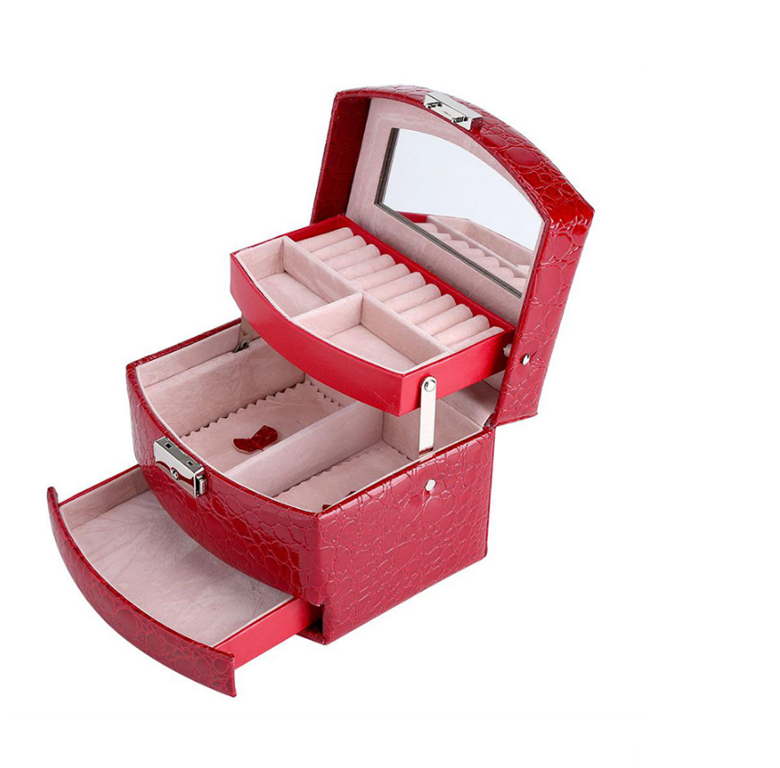 Leather 3 Layers Jewelry Boxes