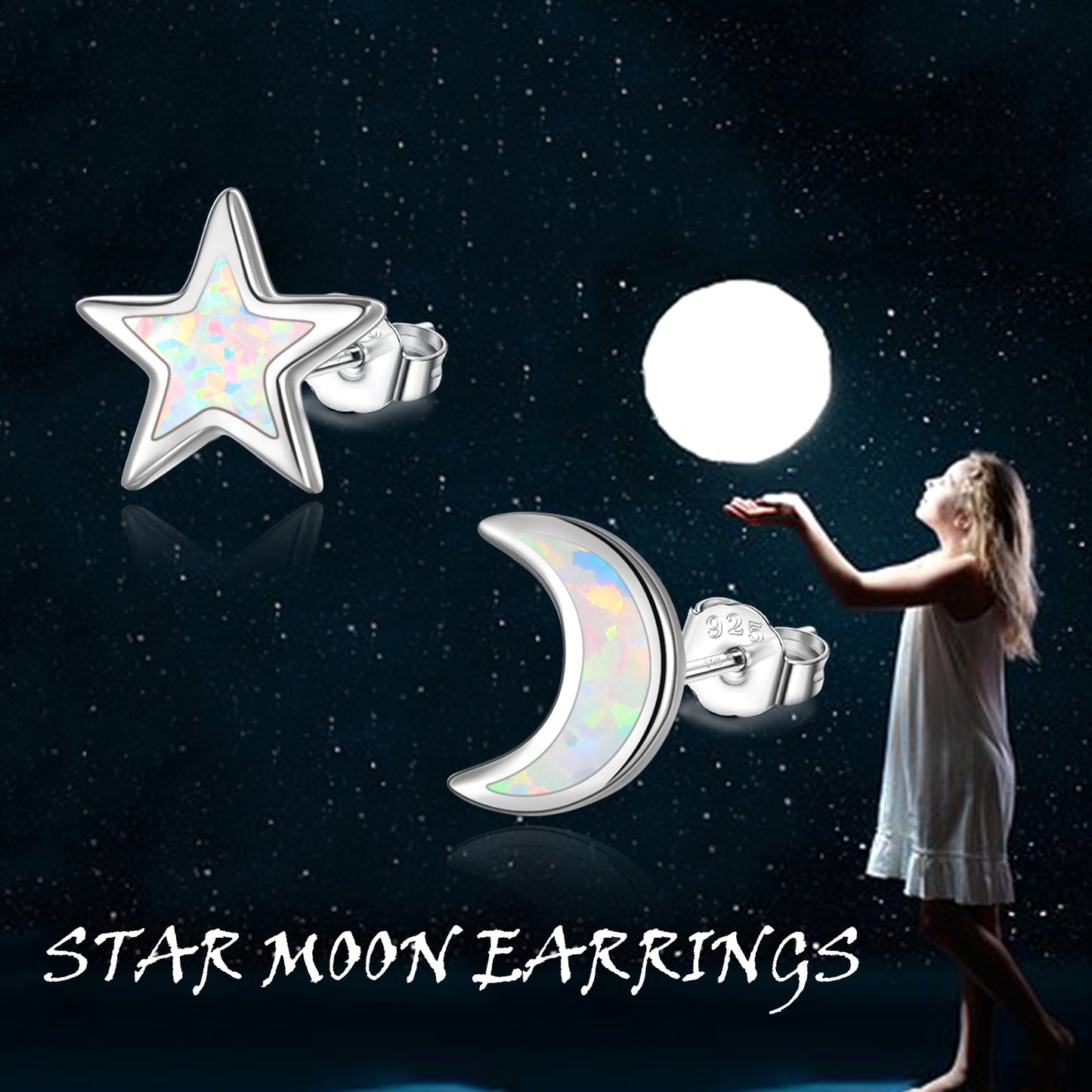 Star Moon Earrings