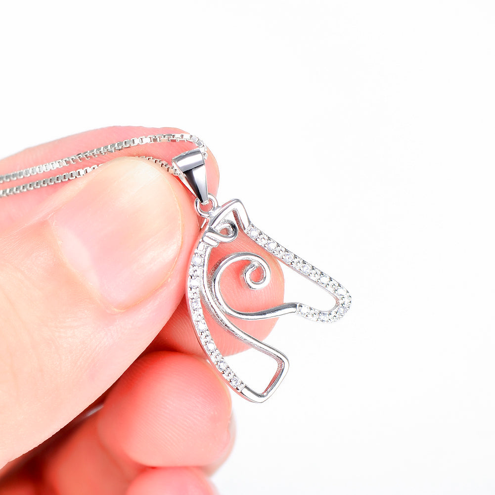 Horse Head Pendant Delicate Micro-Set Necklace