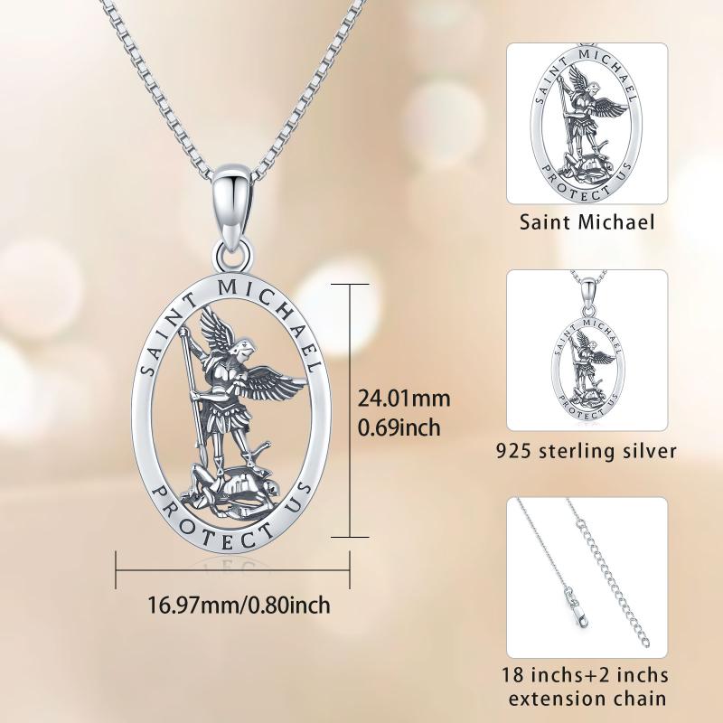 Oval Saint Michael Medal Necklace