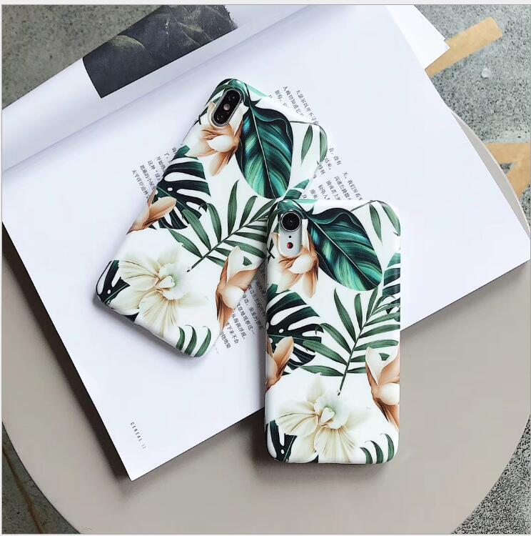 Phone Case With Leaves & Flowers Style