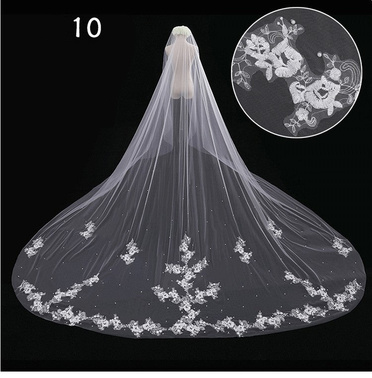 Long Tail Luxury Super Fairy Wedding Veil