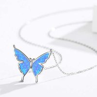 Opal Butterfly Necklace