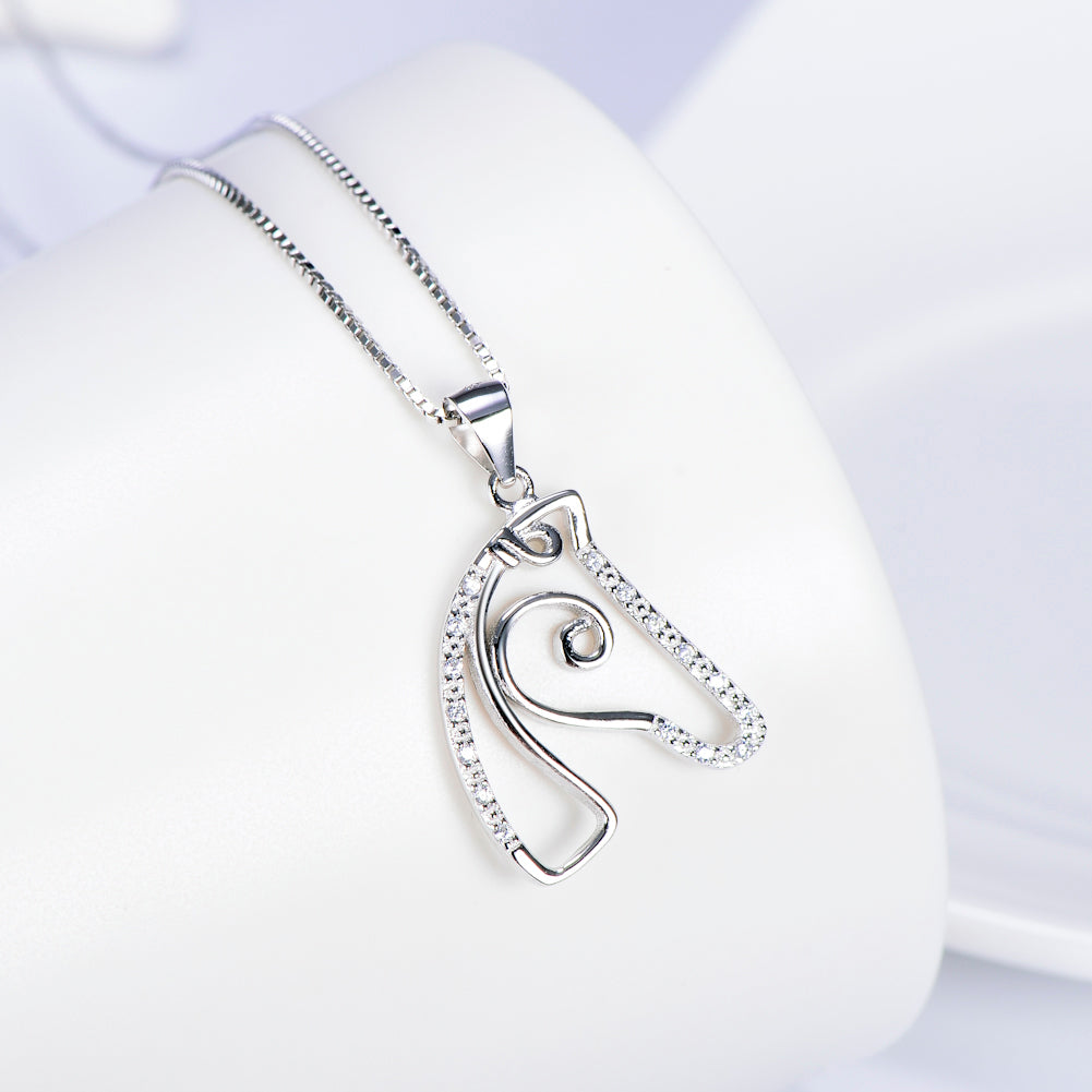 Horse Head Pendant Delicate Micro-Set Necklace