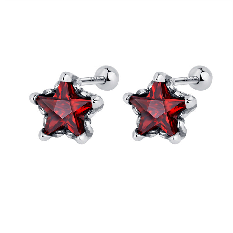 Star Red Diamond Earrings