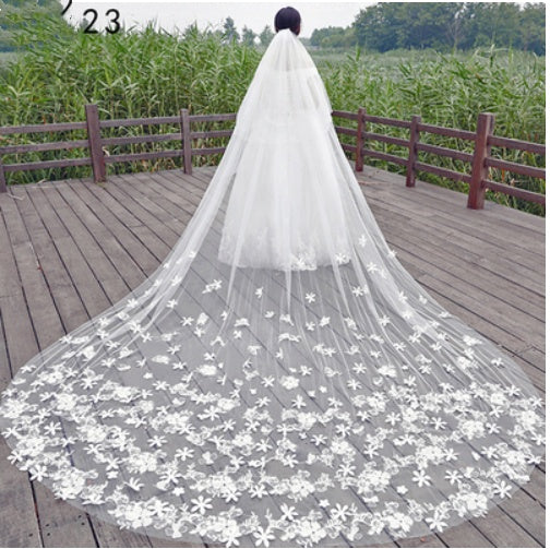 Long Tail Luxury Super Fairy Wedding Veil