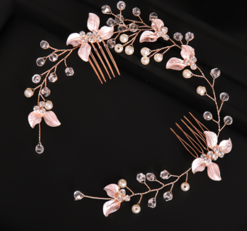 peachy pink Leaf Flower Headgear