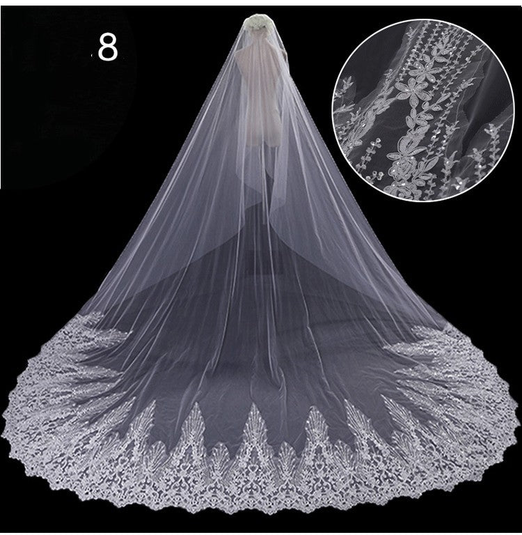 Long Tail Luxury Super Fairy Wedding Veil