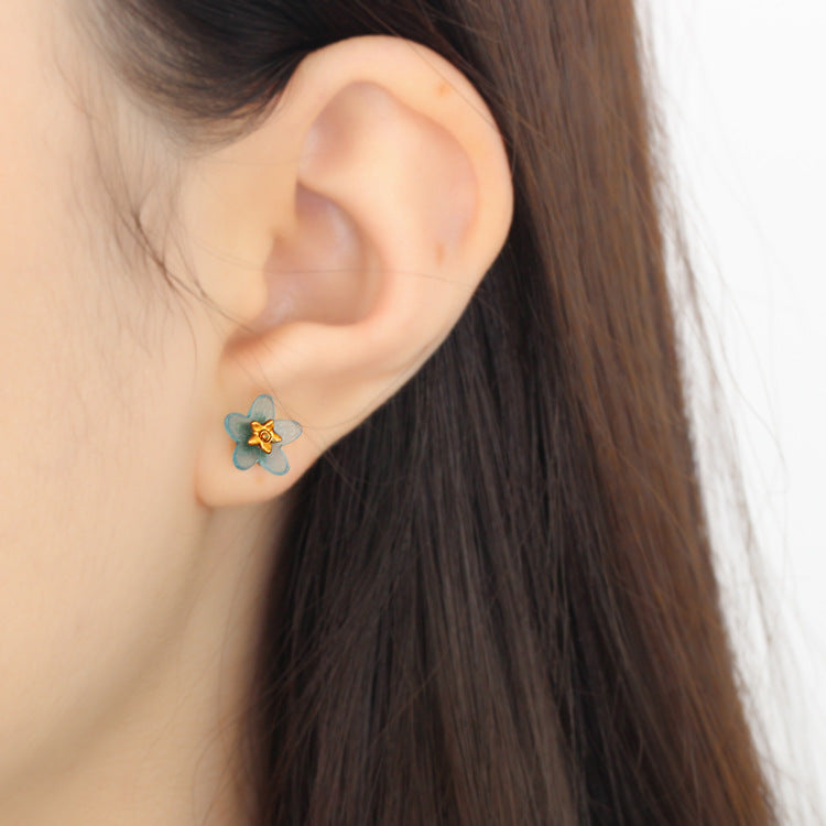 Blue Flower Earrings