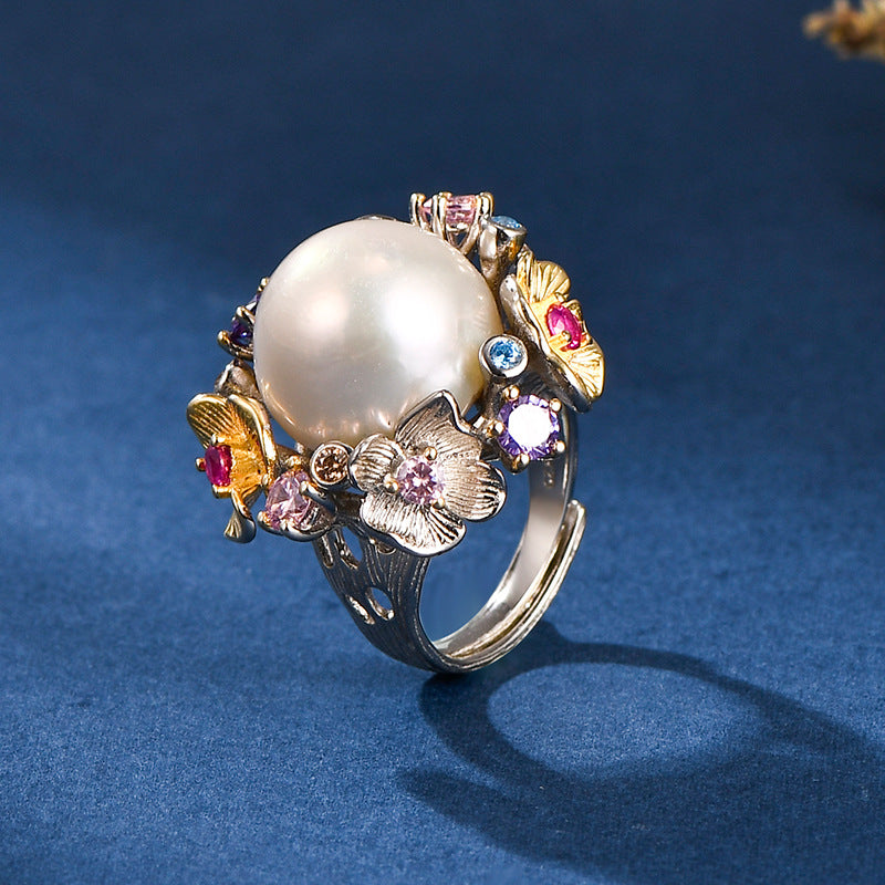 Freshwater Pearl Flower Ring