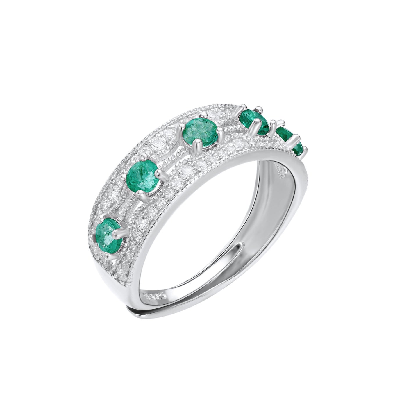 Light And Extravagant Style, Small Design Sense, Emerald Row Ring