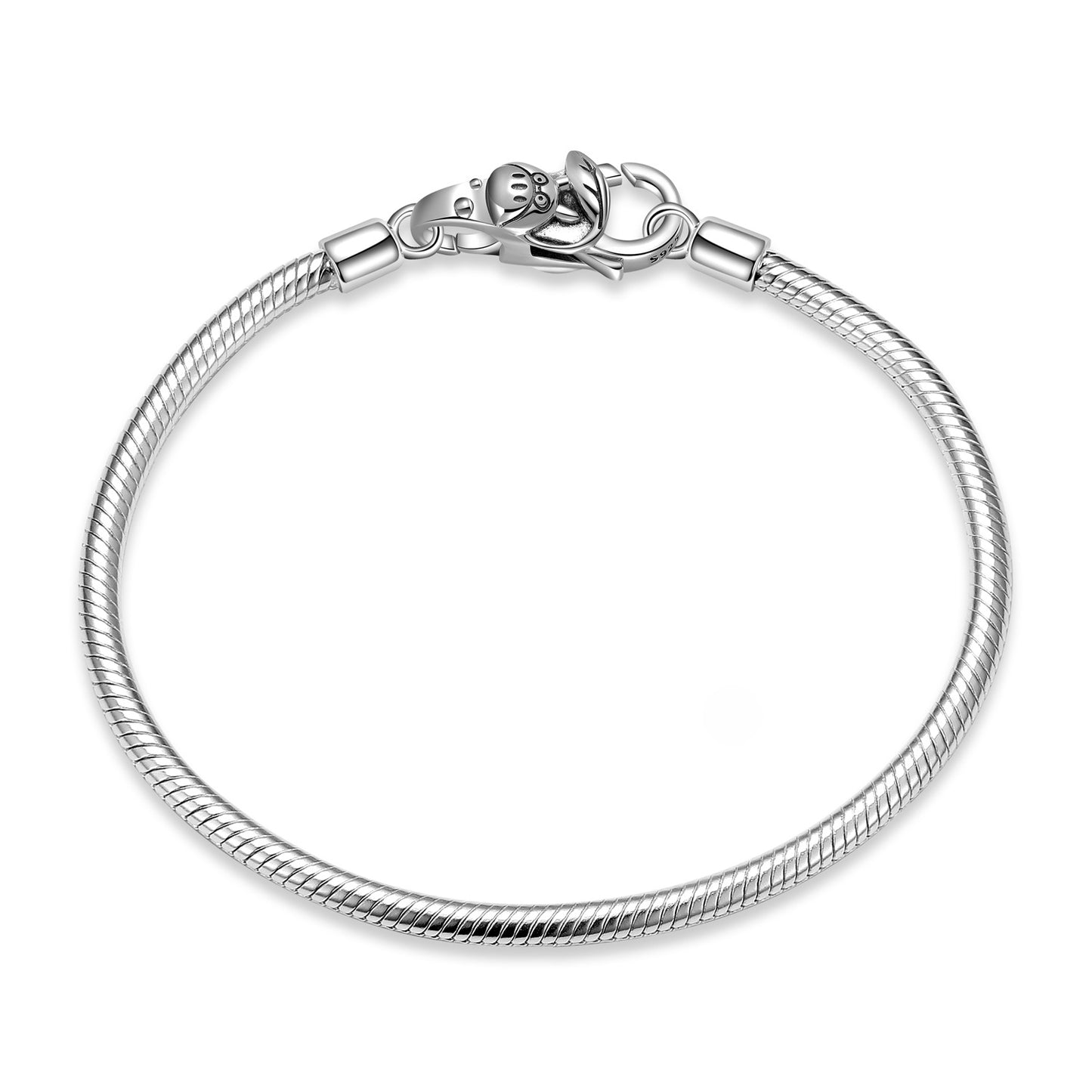 S925 Sterling Silver Base Snake Bone Chain Without Buckle Single Chain Bracelet Diy Accessories