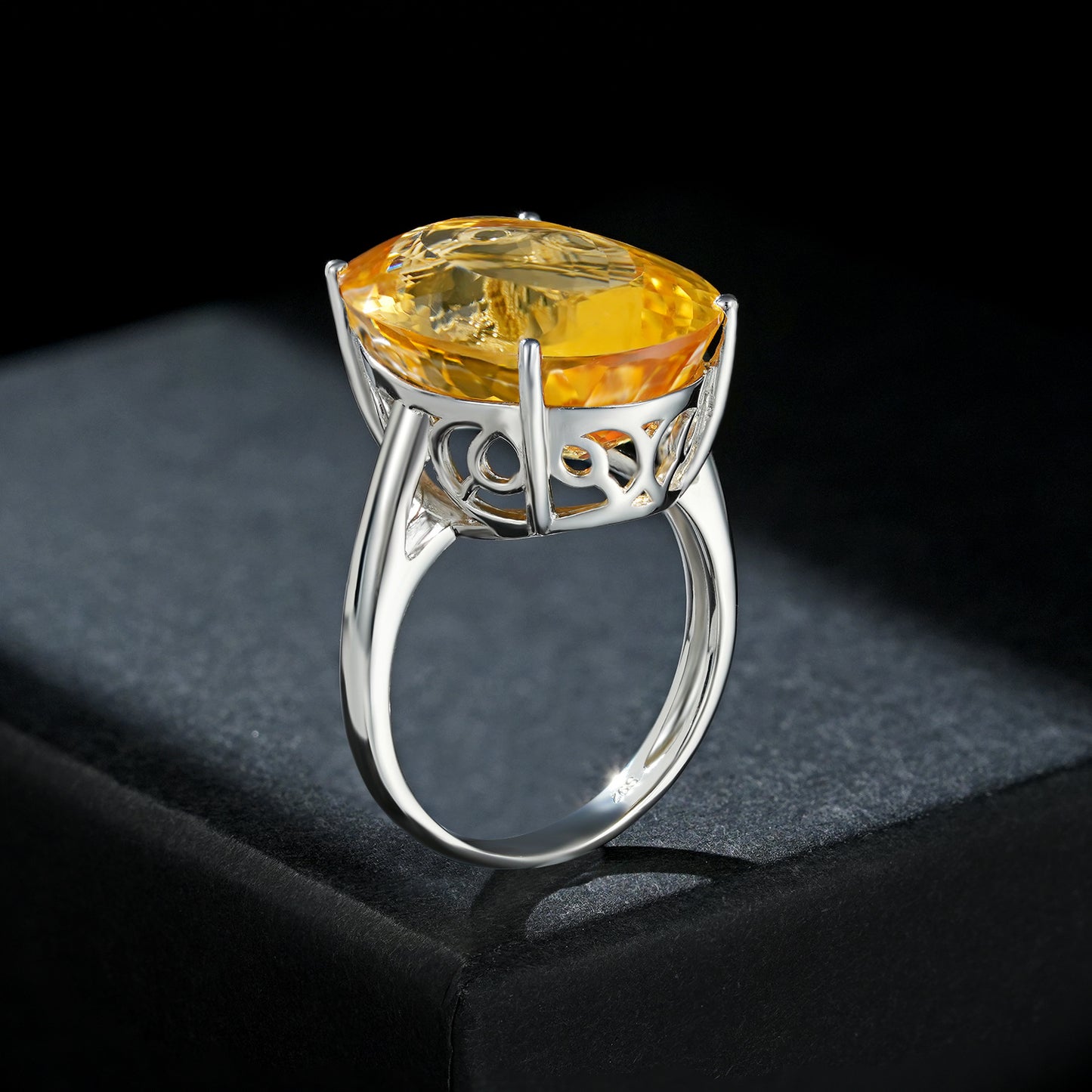 Oval Natural Topaz Ring