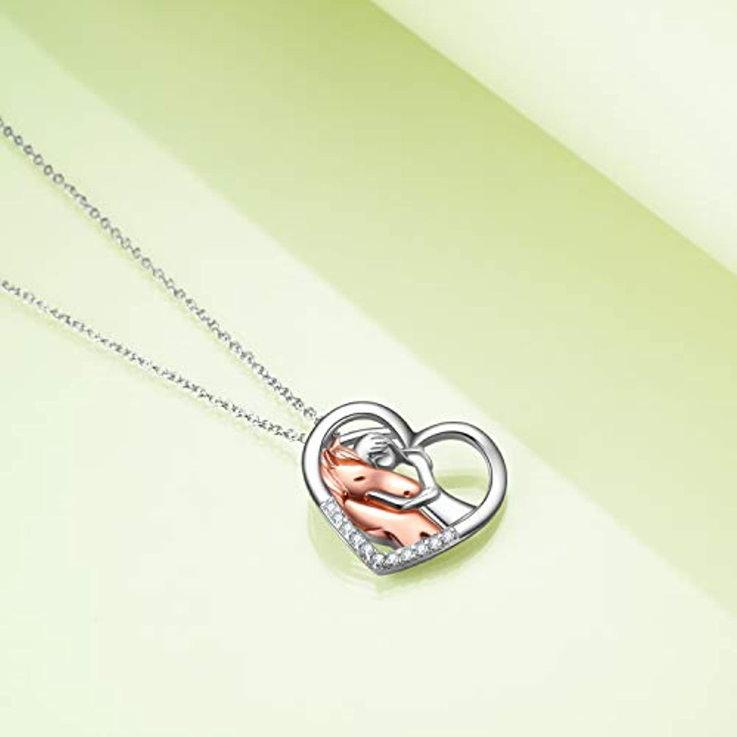 Girl Embrace Horse Pendant