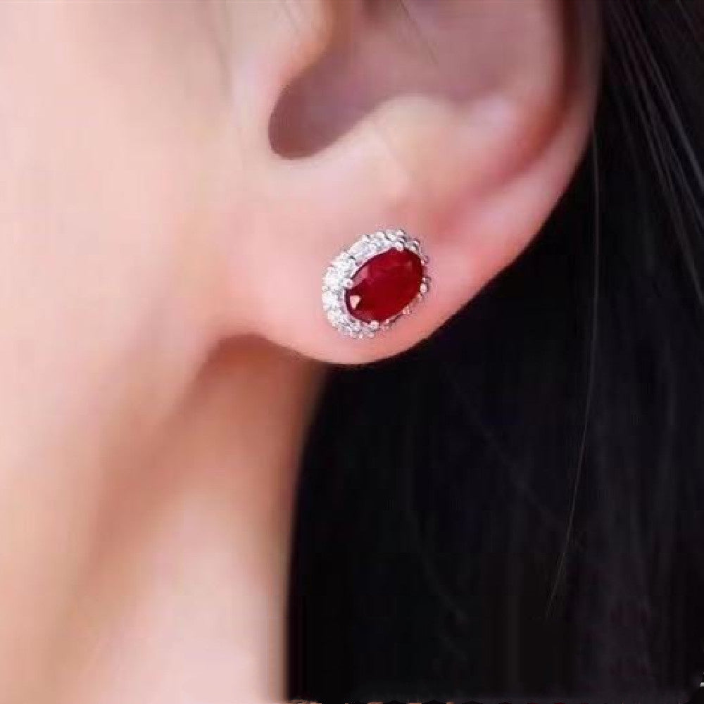 Natural Ruby Stud Earrings