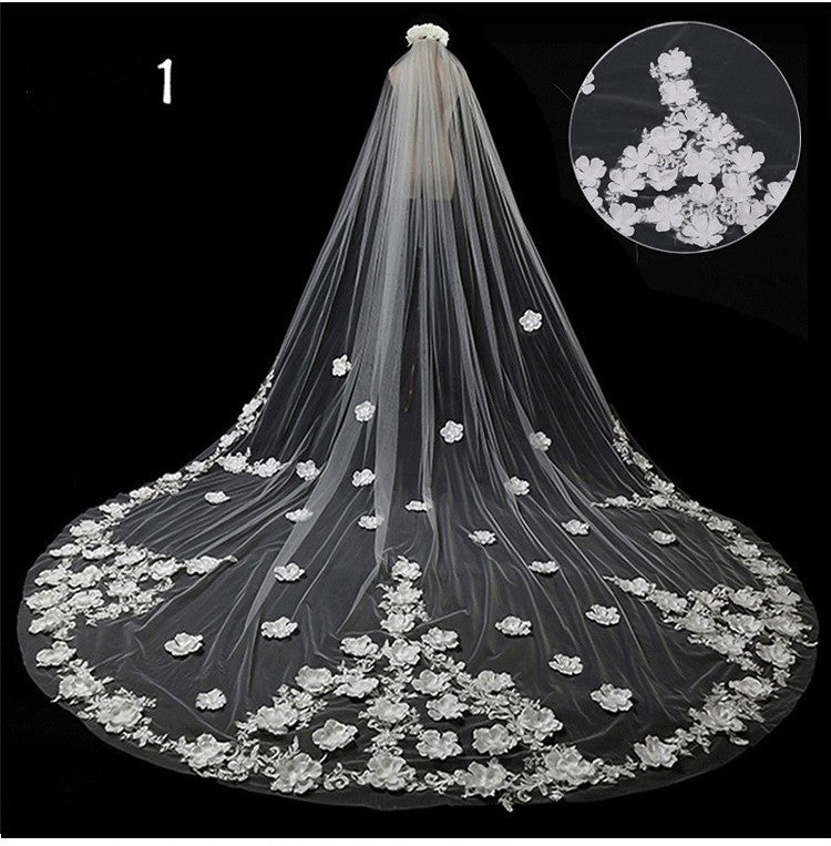 Long Tail Luxury Super Fairy Wedding Veil