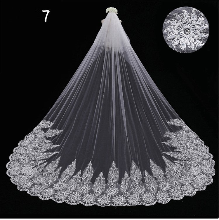 Long Tail Luxury Super Fairy Wedding Veil