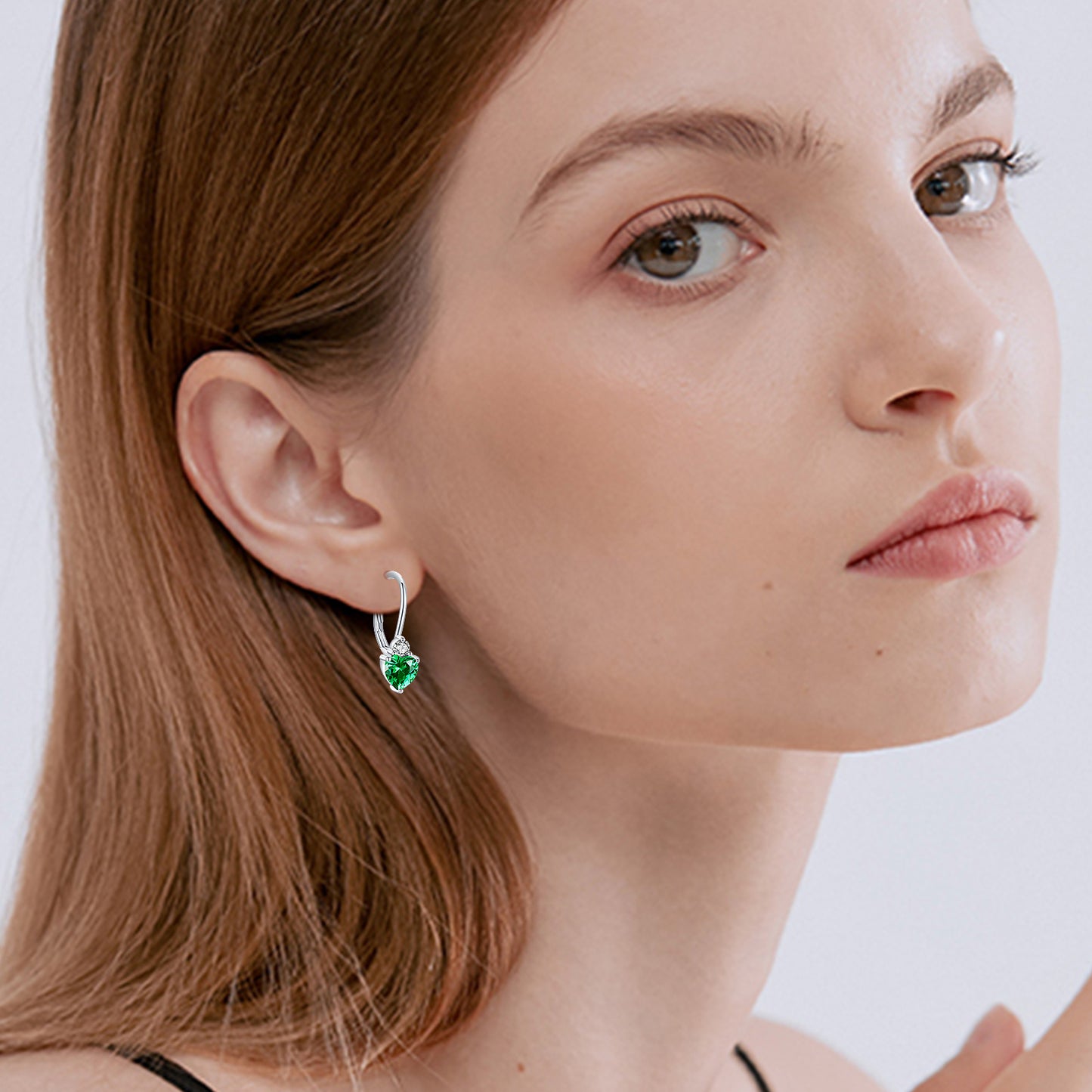 Green Heart Earrings