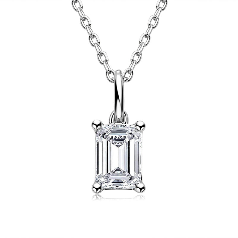 La Moissanite Pendant Necklace 9 Sterling Silver Pear Shape