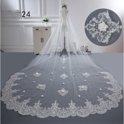 Long Tail Luxury Super Fairy Wedding Veil