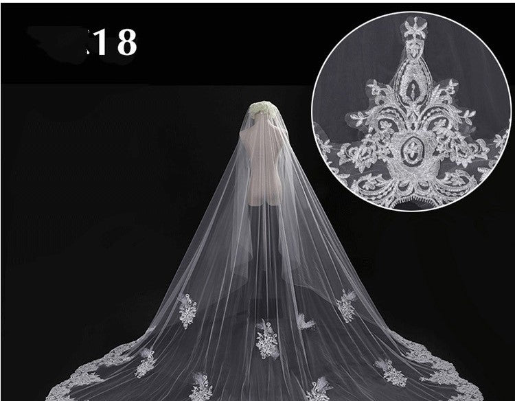 Long Tail Luxury Super Fairy Wedding Veil