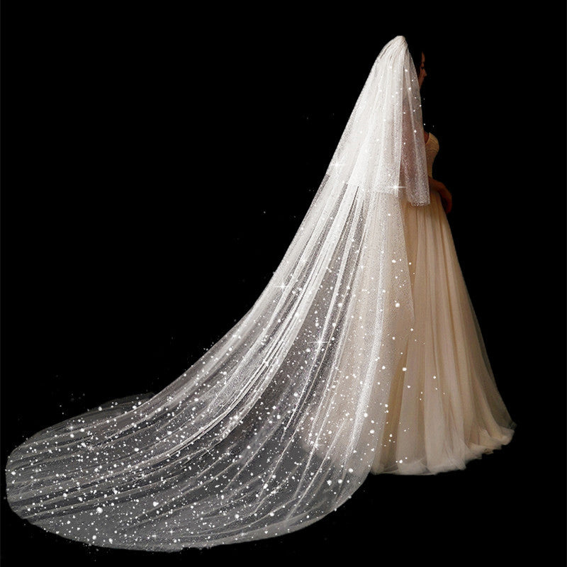 Long Tail Luxury Super Fairy Wedding Veil