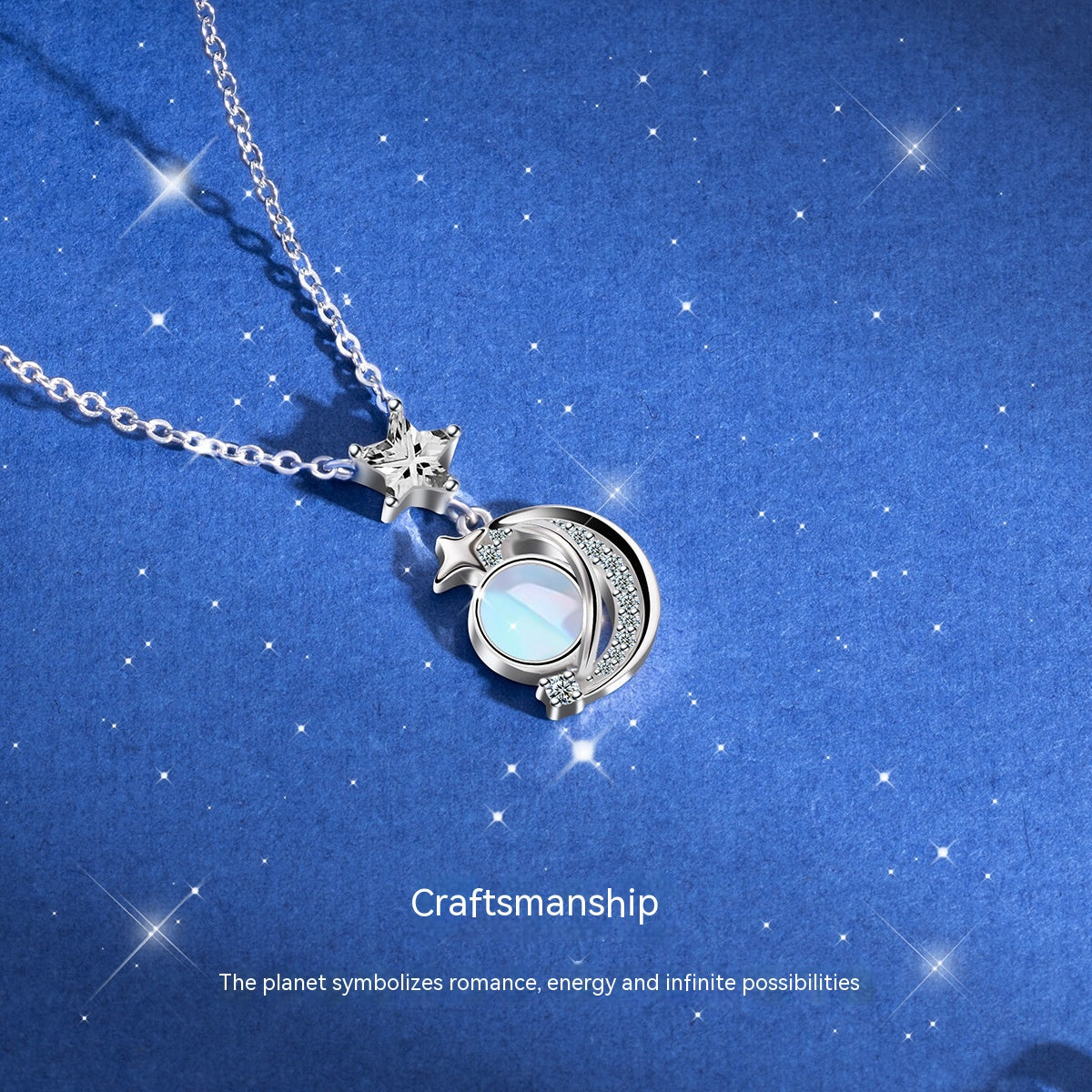 Star Moon Planet Necklace