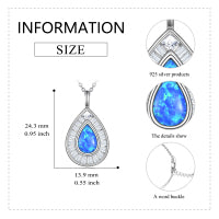 Blue Opal Teardrop Necklace