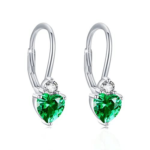 Green Heart Earrings